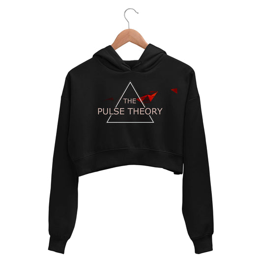 the pulse theory logo crop hoodie hooded sweatshirt upper winterwear music band buy online india the banyan tee tbt men women girls boys unisex black