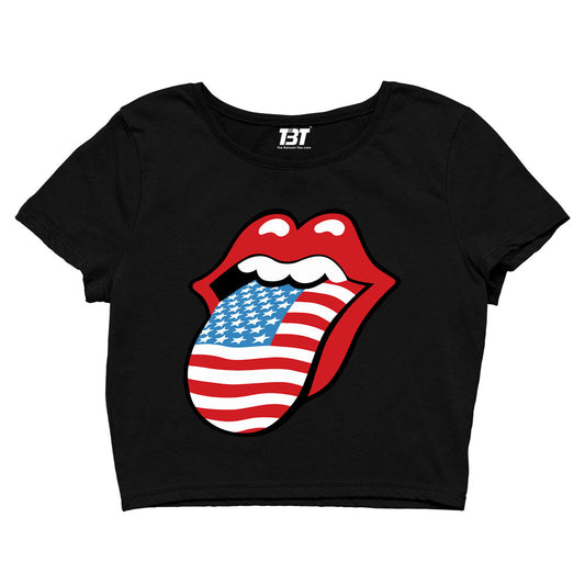 the rolling stones tongue crop top music band buy online india the banyan tee tbt men women girls boys unisex black