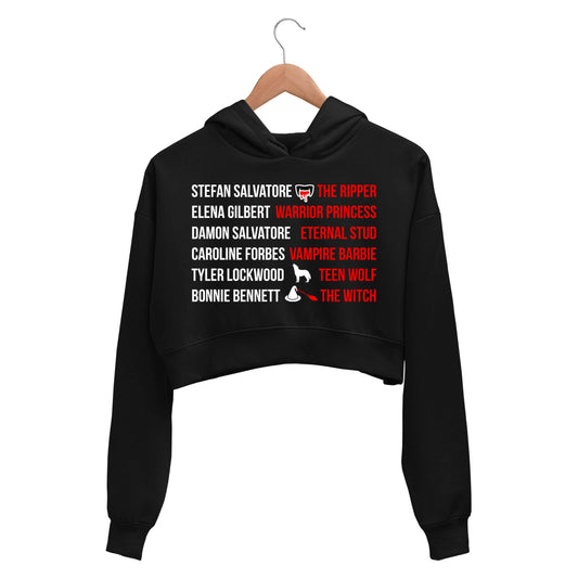 the vampire diaries eat sleep tvd repeat crop hoodie hooded sweatshirt upper winterwear tv & movies buy online india the banyan tee tbt men women girls boys unisex black tvd stefan elena damon