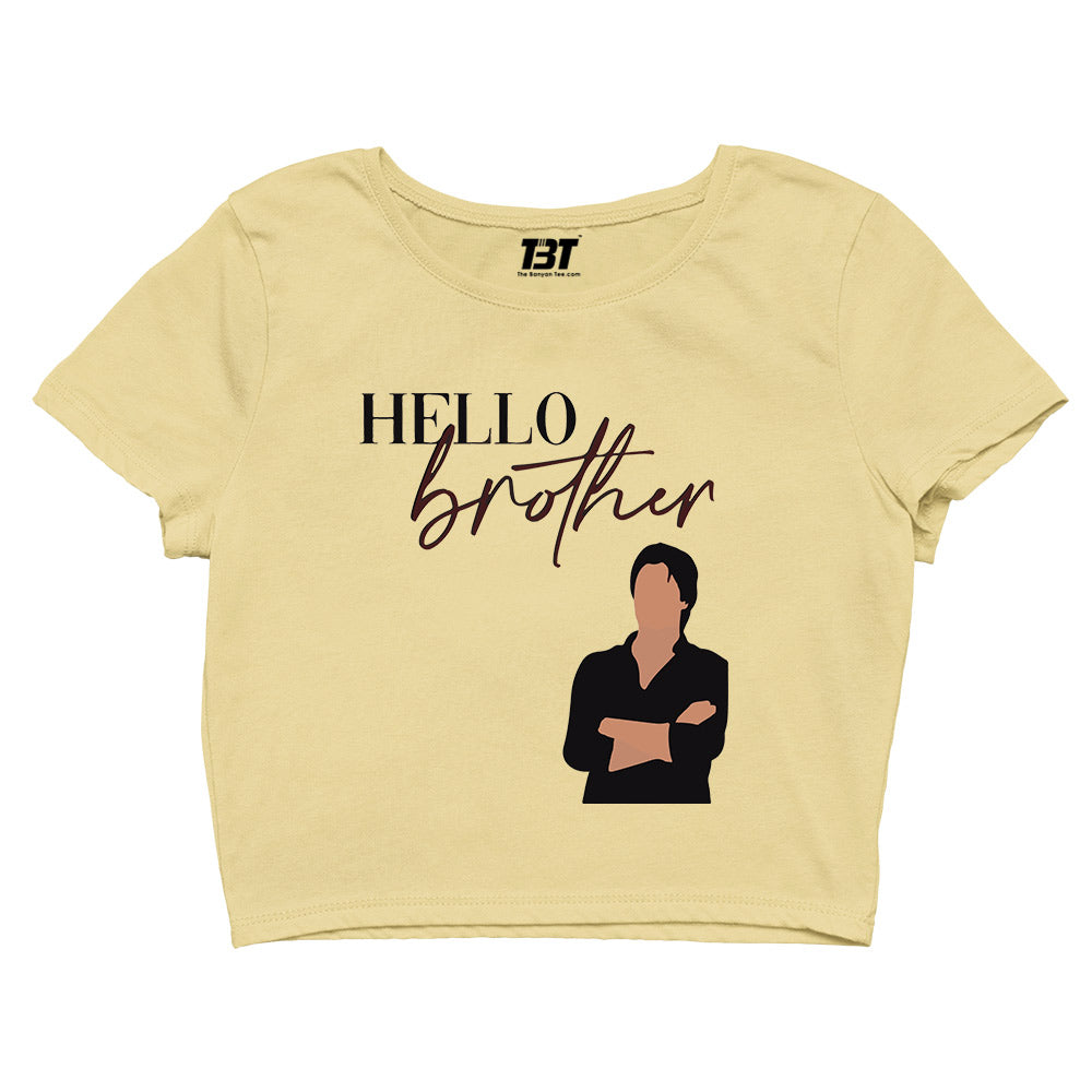 the vampire diaries hello brother crop top tv & movies buy online india the banyan tee tbt men women girls boys unisex beige tvd stefan elena damon caroline katherine tyler bonnie