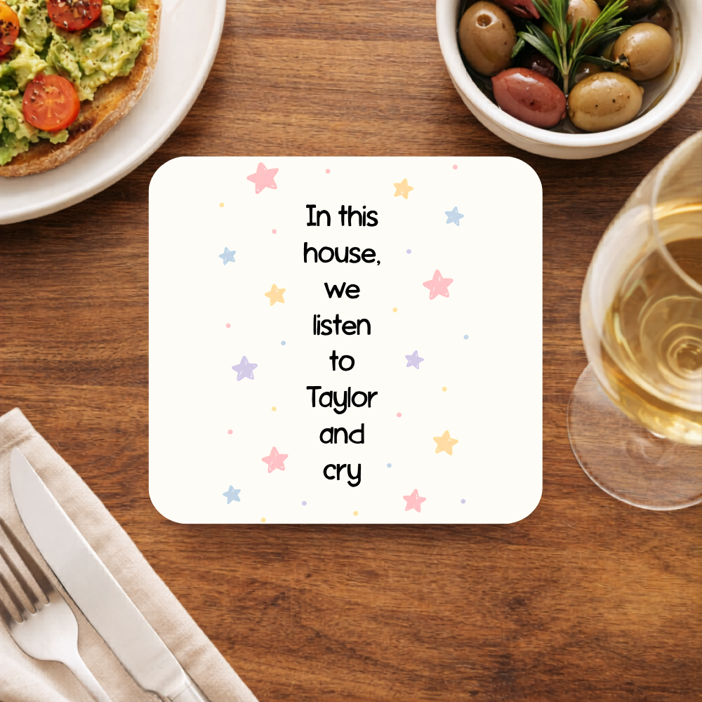 taylor swift in this house coasters wooden table cups indian music band buy online india the banyan tee tbt men women girls boys unisex  