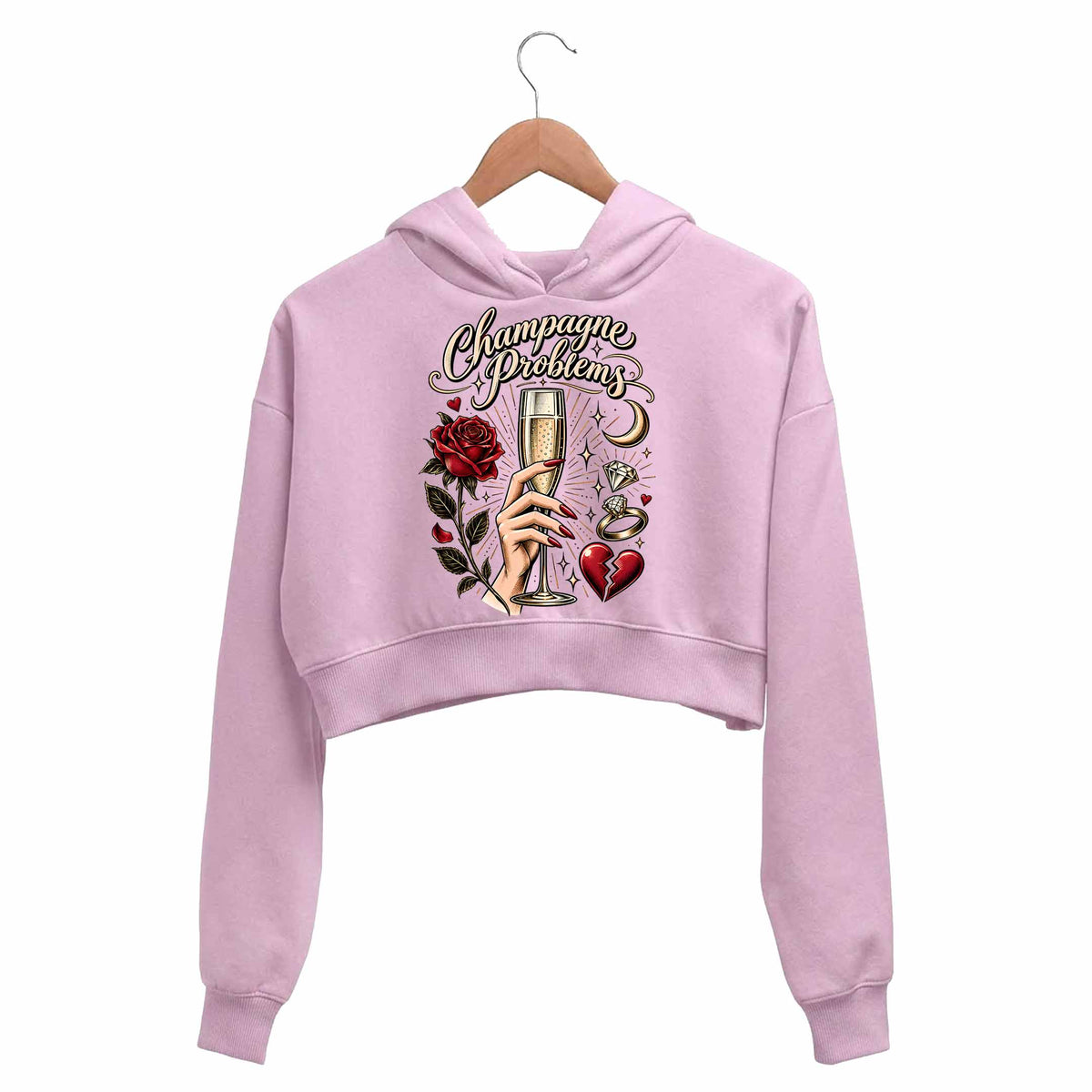 taylor swift champagne problems crop hoodie hooded sweatshirt upper winterwear music band buy online india the banyan tee tbt men women girls boys unisex baby pink 