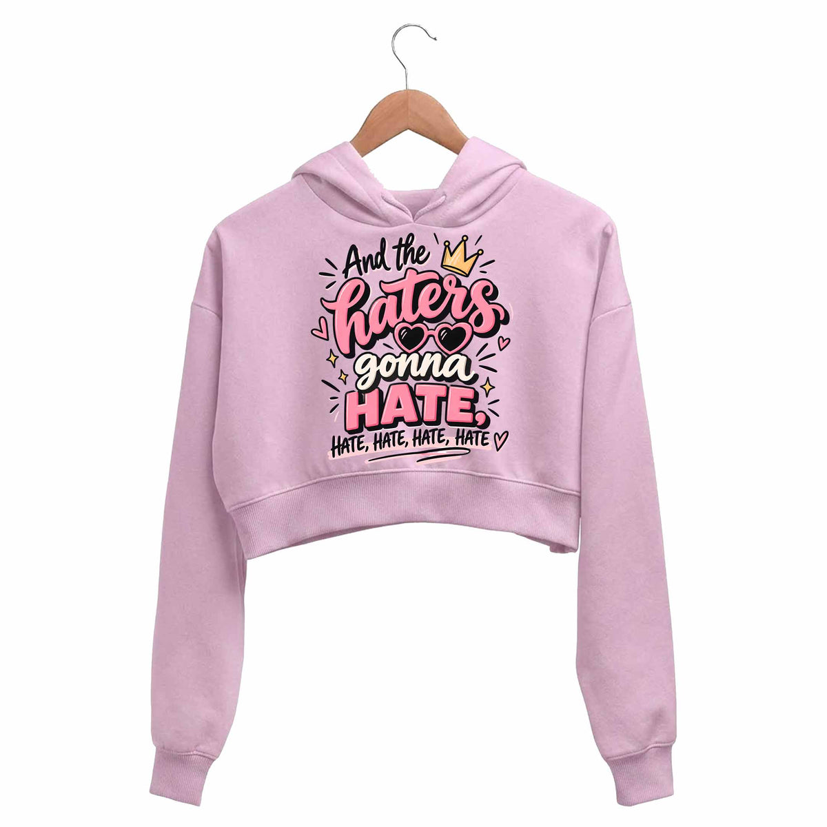 taylor swift haters gonna hate crop hoodie hooded sweatshirt upper winterwear music band buy online india the banyan tee tbt men women girls boys unisex baby pink 