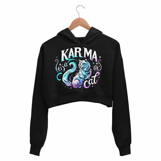 taylor swift karma cat crop hoodie hooded sweatshirt upper winterwear music band buy online india the banyan tee tbt men women girls boys unisex black