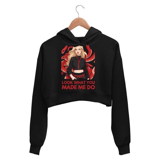 taylor swift look what you made me do crop hoodie hooded sweatshirt upper winterwear music band buy online india the banyan tee tbt men women girls boys unisex black