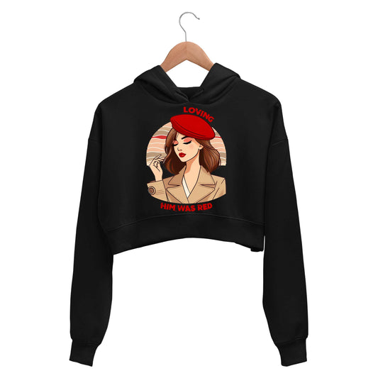 taylor swift loving him was red crop hoodie hooded sweatshirt upper winterwear music band buy online india the banyan tee tbt men women girls boys unisex black