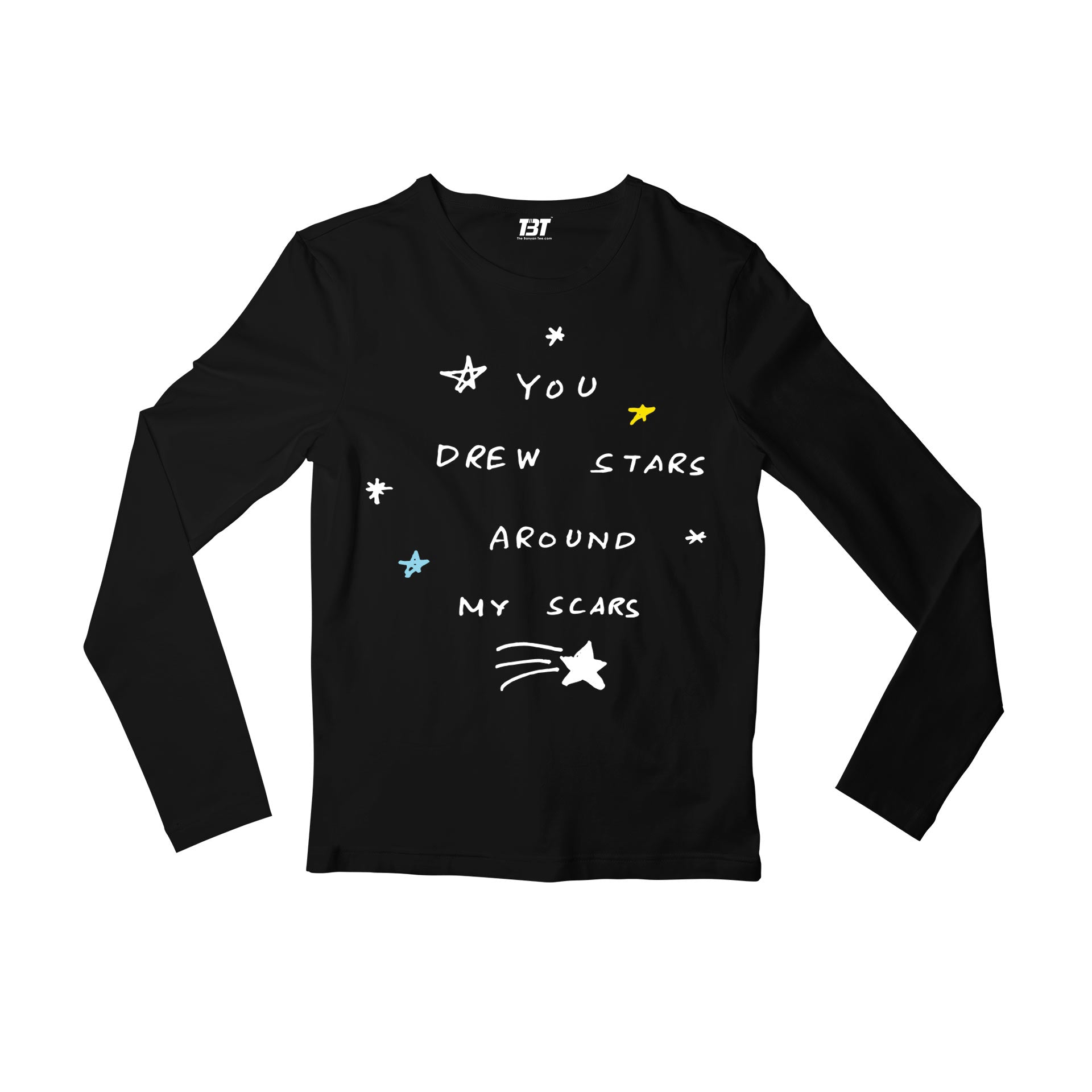 taylor swift cardigan full sleeves long sleeves music band buy online india the banyan tee tbt men women girls boys unisex black you drew stars around my scars