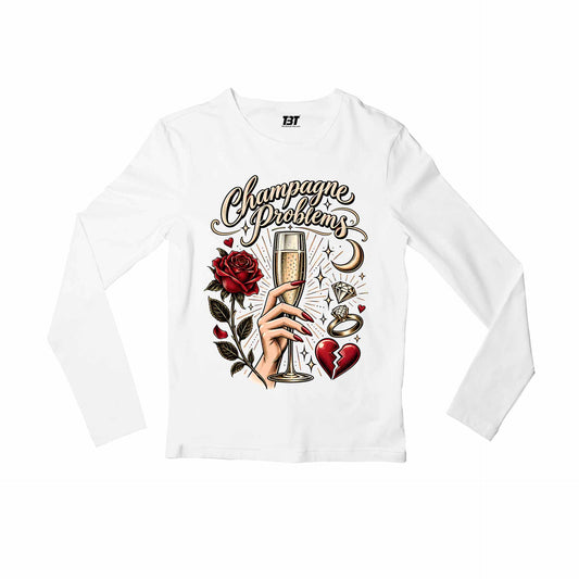 taylor swift champagne problems full sleeves long sleeves music band buy online india the banyan tee tbt men women girls boys unisex white 