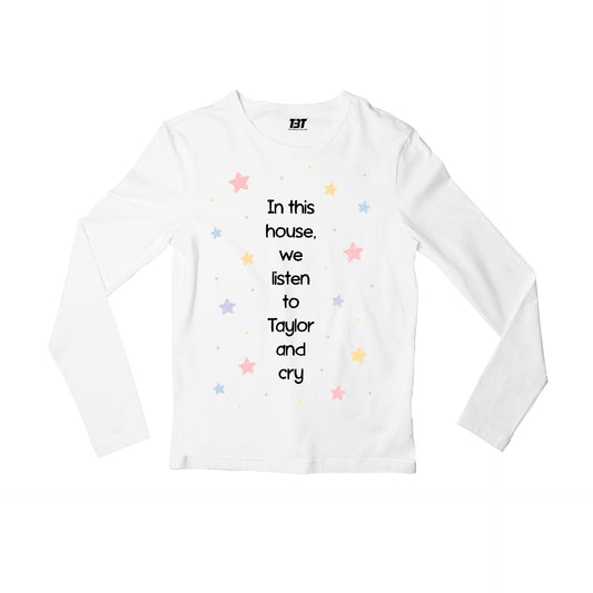 taylor swift in this house full sleeves long sleeves music band buy online india the banyan tee tbt men women girls boys unisex white 