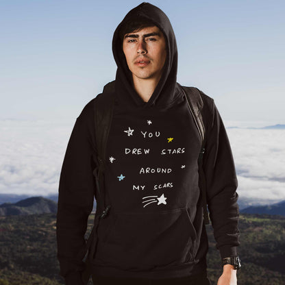 taylor swift cardigan hoodie hooded sweatshirt winterwear music band buy online india the banyan tee tbt men women girls boys unisex black you drew stars around my scars