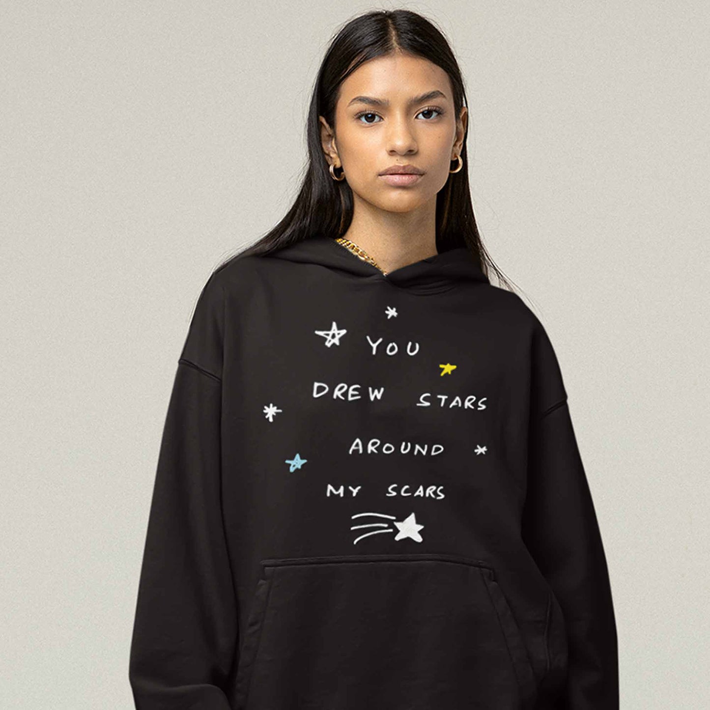 taylor swift cardigan hoodie hooded sweatshirt winterwear music band buy online india the banyan tee tbt men women girls boys unisex black you drew stars around my scars