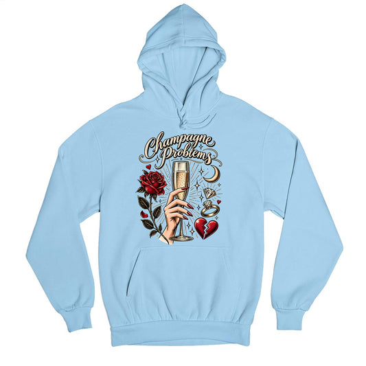 taylor swift champagne problems hoodie hooded sweatshirt winterwear music band buy online india the banyan tee tbt men women girls boys unisex baby blue 