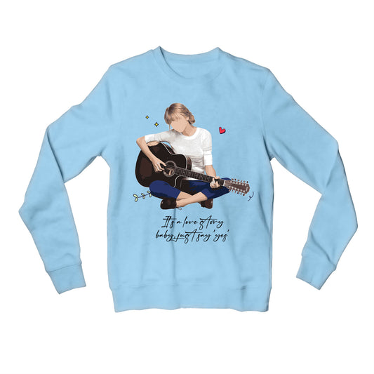 taylor swift love story sweatshirt upper winterwear music band buy online india the banyan tee tbt men women girls boys unisex gray