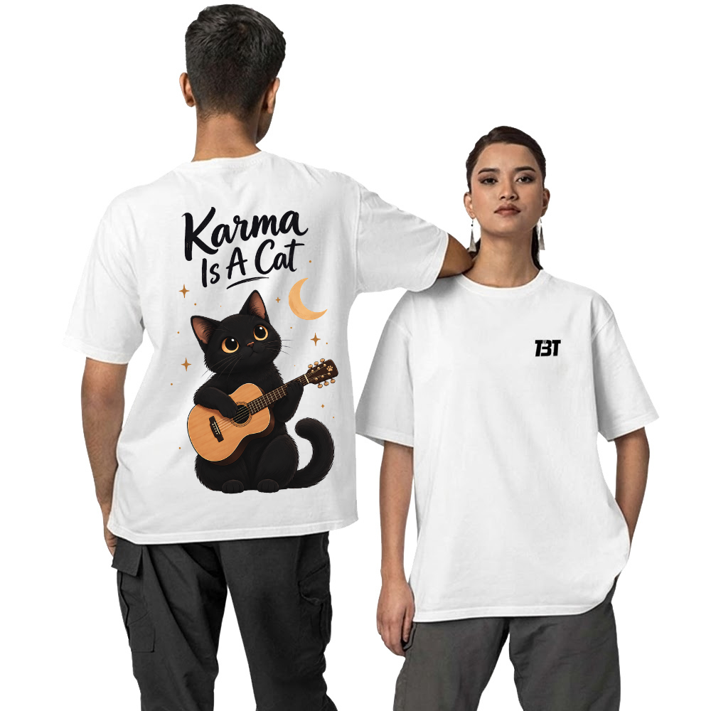 Oversized T shirt - Karma Cat