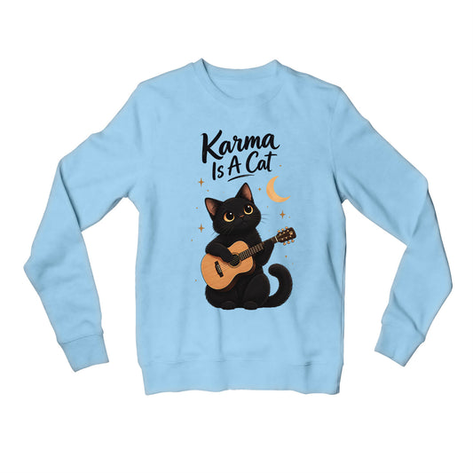 taylor swift karma cat sweatshirt upper winterwear music band buy online india the banyan tee tbt men women girls boys unisex baby blue 