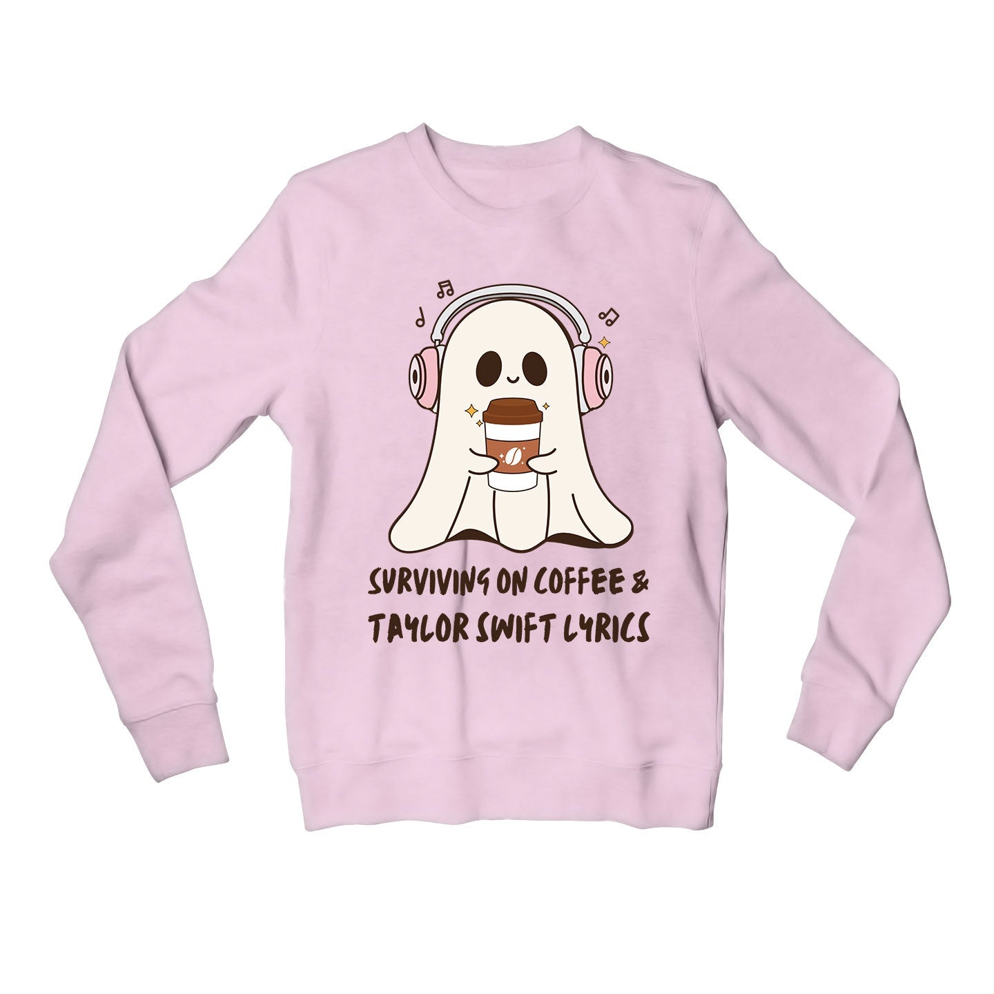 taylor swift coffee and tay's lyrics sweatshirt upper winterwear music band buy online india the banyan tee tbt men women girls boys unisex baby pink