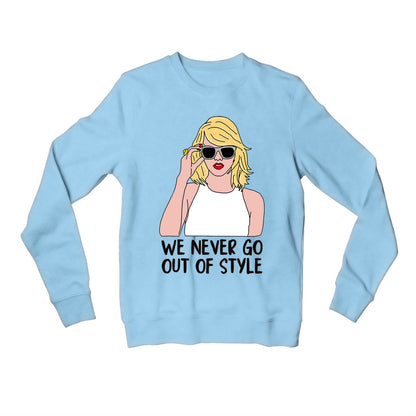 taylor swift style sweatshirt upper winterwear music band buy online india the banyan tee tbt men women girls boys unisex baby blue