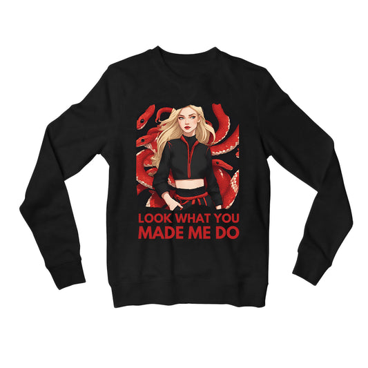 taylor swift look what you made me do sweatshirt upper winterwear music band buy online india the banyan tee tbt men women girls boys unisex black