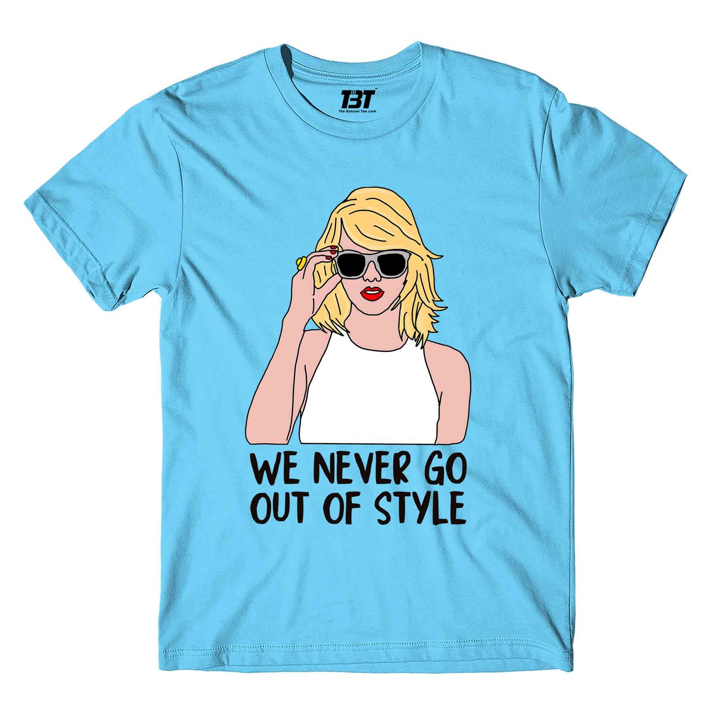 taylor swift style t-shirt music band buy online india the banyan tee tbt men women girls boys unisex sky blue
