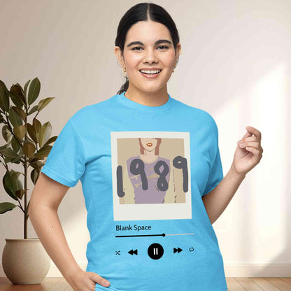 taylor swift blank space t-shirt music band buy online india the banyan tee tbt men women girls boys unisex Sky Blue