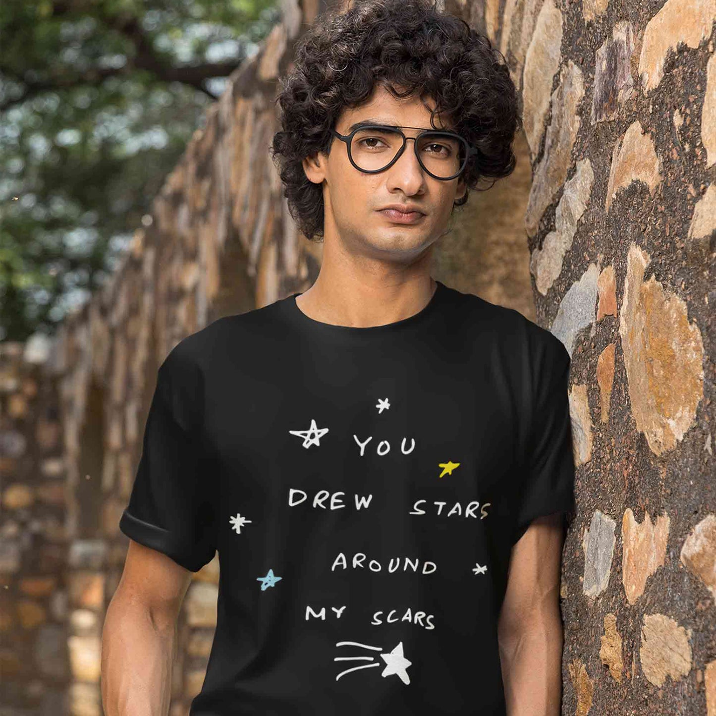 taylor swift cardigan t-shirt music band buy online india the banyan tee tbt men women girls boys unisex black you drew stars around my scars