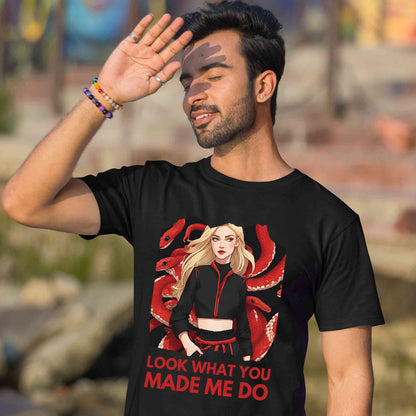 taylor swift look what you made me do t-shirt music band buy online india the banyan tee tbt men women girls boys unisex black