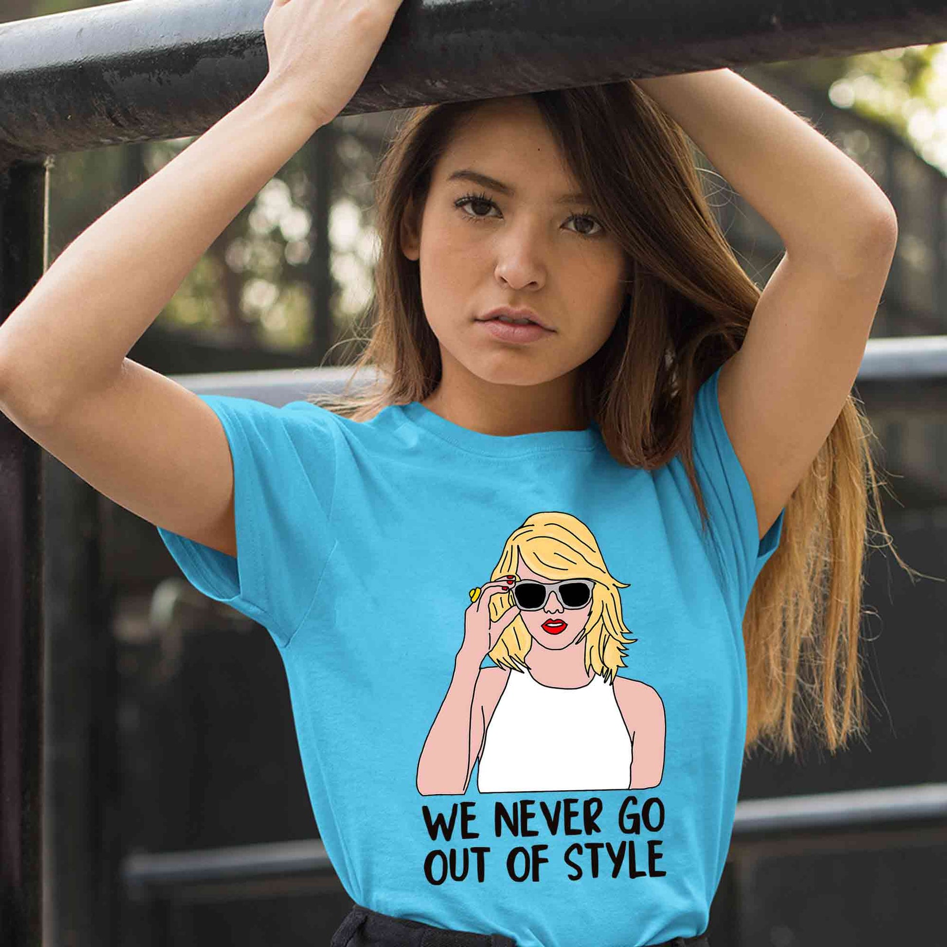 taylor swift style t-shirt music band buy online india the banyan tee tbt men women girls boys unisex sky blue