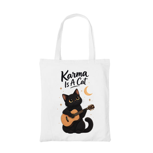 taylor swift karma cat tote bag cotton printed music band buy online india the banyan tee tbt men women girls boys unisex  