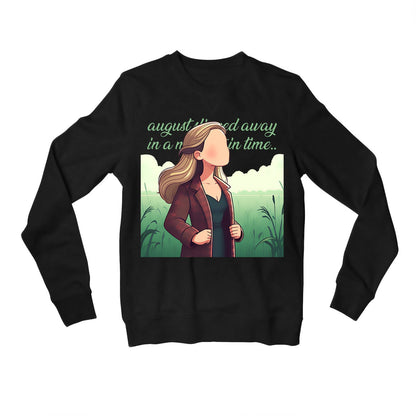 taylor swift august sweatshirt upper winterwear music band buy online india the banyan tee tbt men women girls boys unisex black 