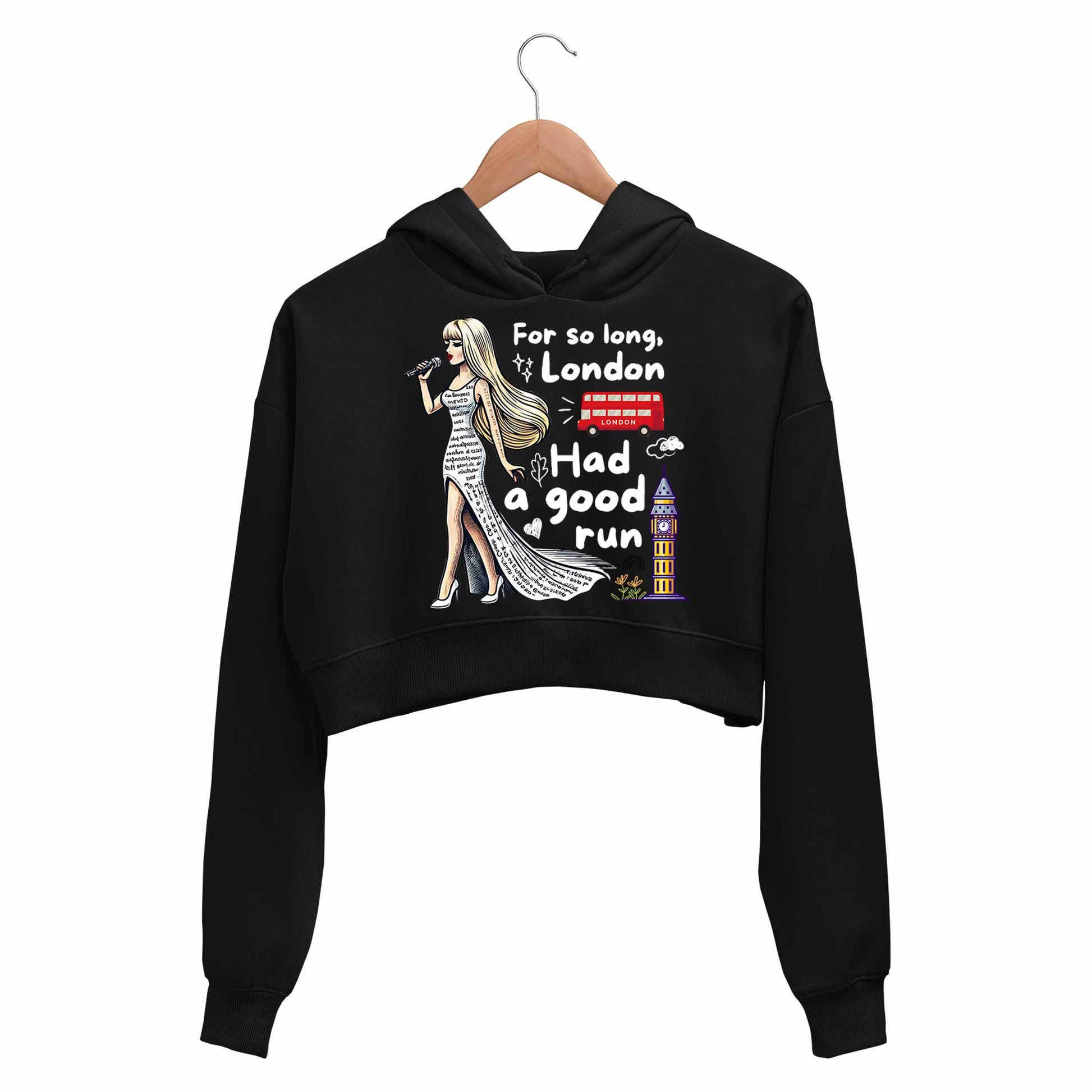 Buy Taylor Swift Crop Hoodie So Long London at 50 OFF