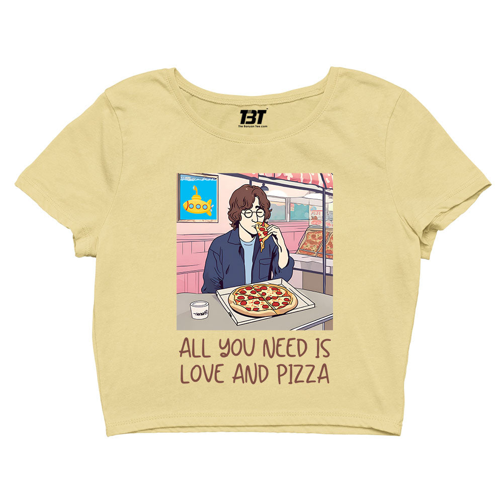 the beatles all you need is pizza crop top music band buy online india the banyan tee tbt men women girls boys unisex s