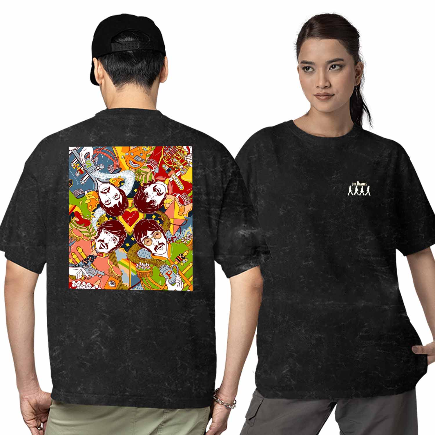 the beatles oversized t shirt -pop art music t-shirt black buy online india the banyan tee tbt men women girls boys unisex