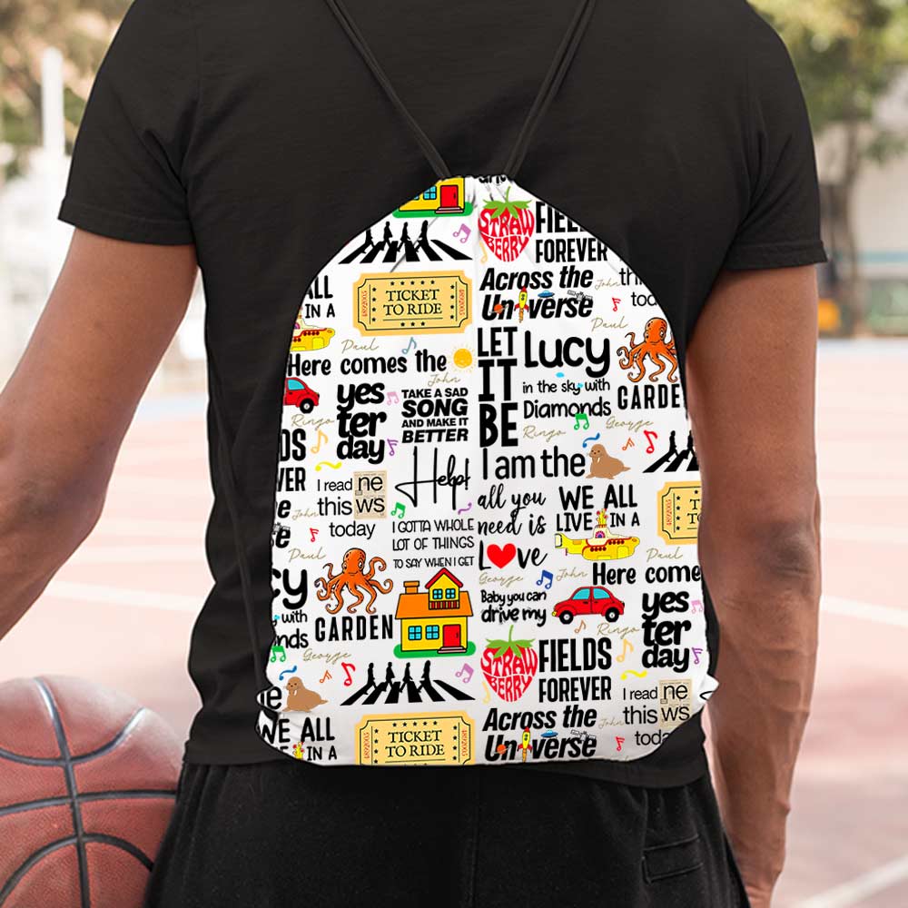 the beatles drawstring bag college school gym music band buy online india the banyan tee tbt men women girls boys unisex