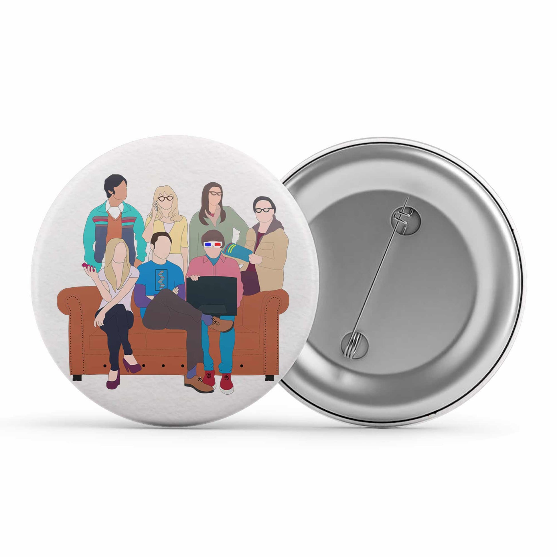 The Big Bang Theory Badge - The Gang Metal Pin Button The Banyan Tee TBT