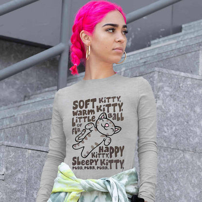 the big bang theory soft kitty full sleeves long sleeves tv & movies buy online india the banyan tee tbt men women girls boys unisex gray