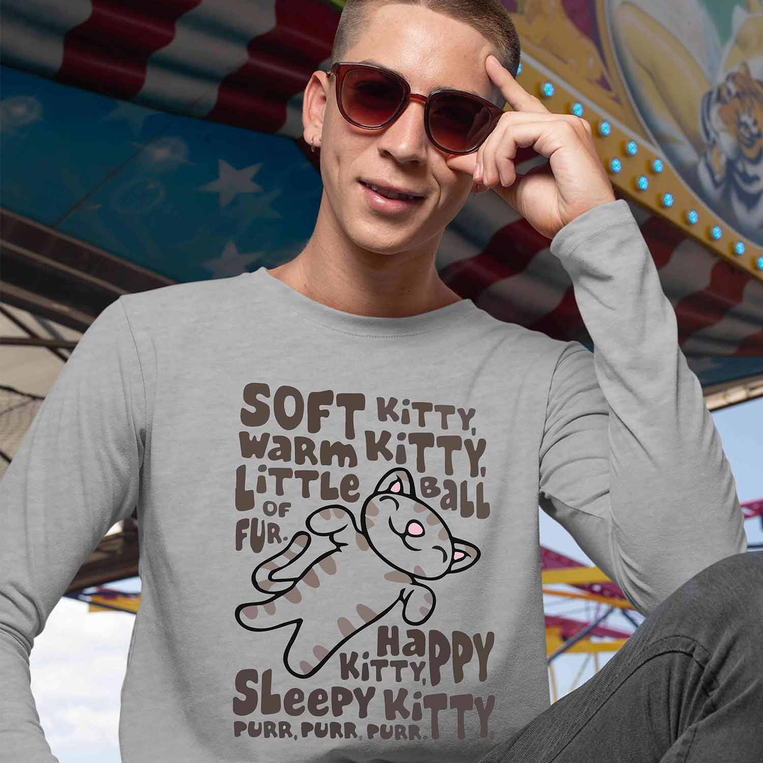 the big bang theory soft kitty full sleeves long sleeves tv & movies buy online india the banyan tee tbt men women girls boys unisex gray