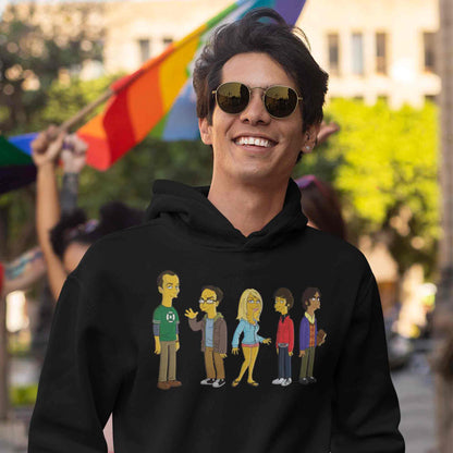 the big bang theory simpsonized hoodie hooded sweatshirt winterwear tv & movies buy online india the banyan tee tbt men women girls boys unisex black