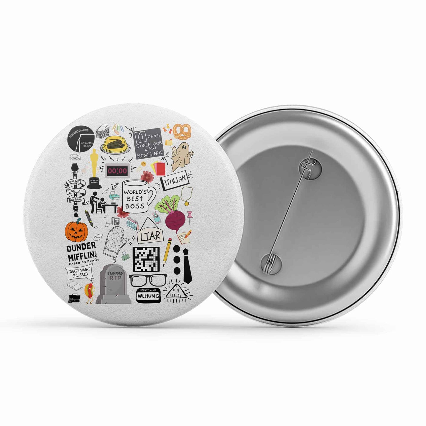 the office dunder doodles badge pin button tv & movies buy online india the banyan tee tbt men women girls boys unisex  