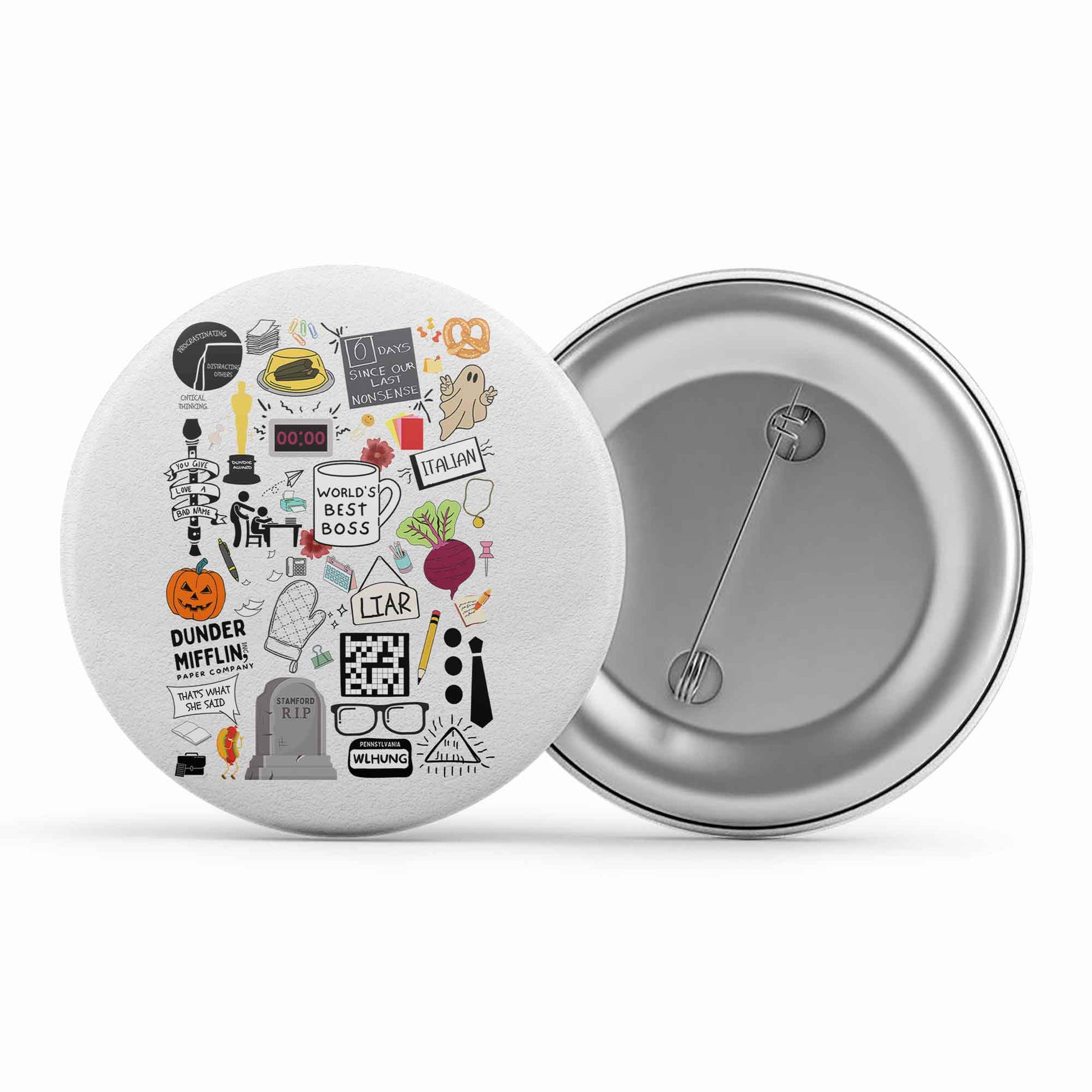 the office dunder doodles badge pin button tv & movies buy online india the banyan tee tbt men women girls boys unisex  