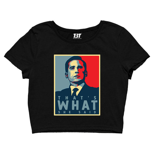 the office that's what she said crop top tv & movies buy online india the banyan tee tbt men women girls boys unisex gray - michael scott quote