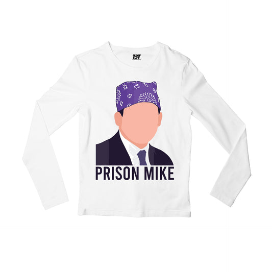 the office prison mike full sleeves long sleeves tv & movies buy online india the banyan tee tbt men women girls boys unisex white - michael scott