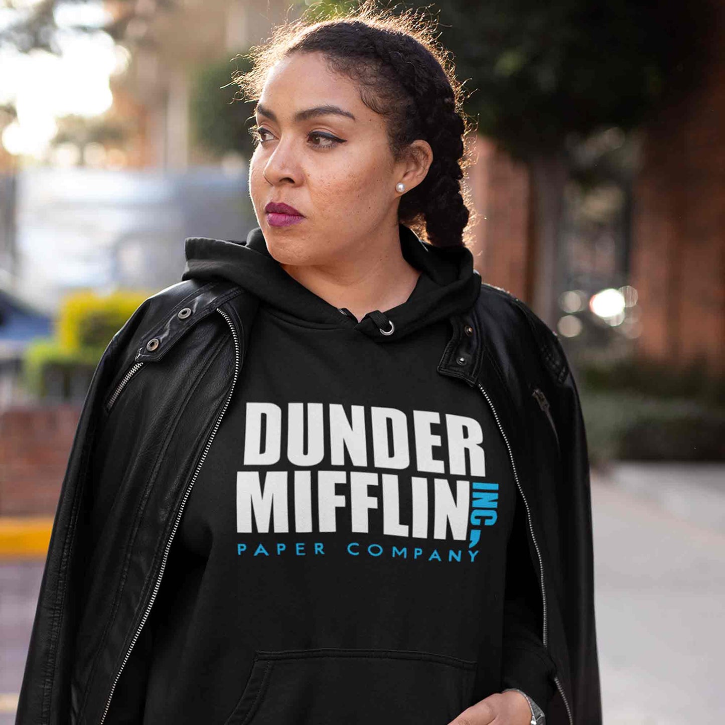 the office dunder mifflin hoodie hooded sweatshirt winterwear tv & movies buy online india the banyan tee tbt men women girls boys unisex black - paper company