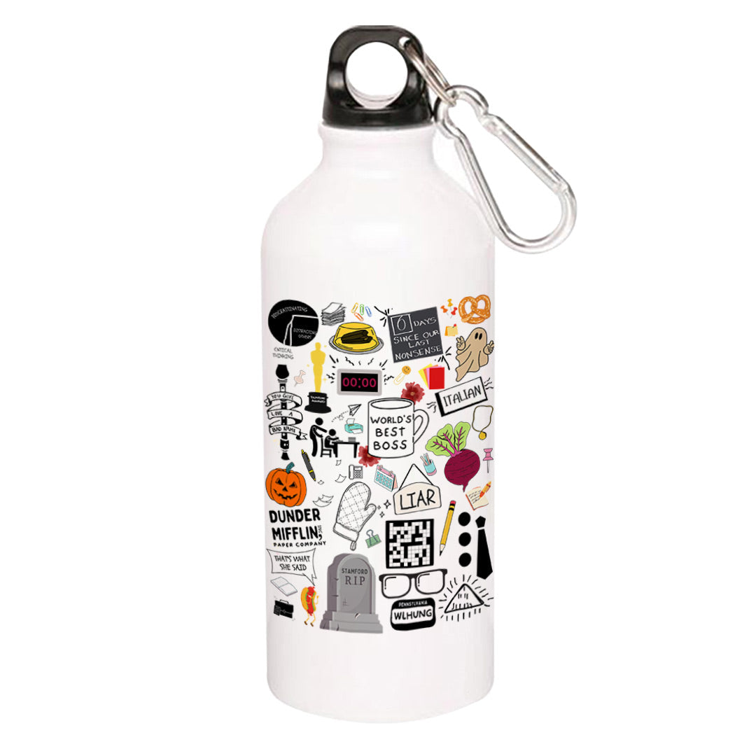 the office dunder doodles sipper steel water bottle flask gym shaker tv & movies buy online india the banyan tee tbt men women girls boys unisex  