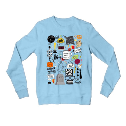 the office dunder doodles sweatshirt upper winterwear tv & movies buy online india the banyan tee tbt men women girls boys unisex baby blue 