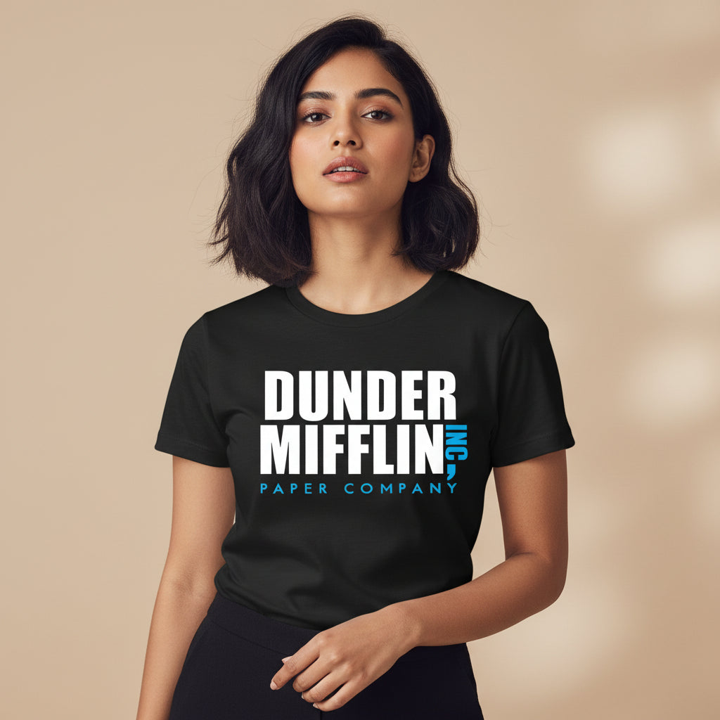 the office dunder mifflin t-shirt tv & movies buy online india the banyan tee tbt men women girls boys unisex black - paper company