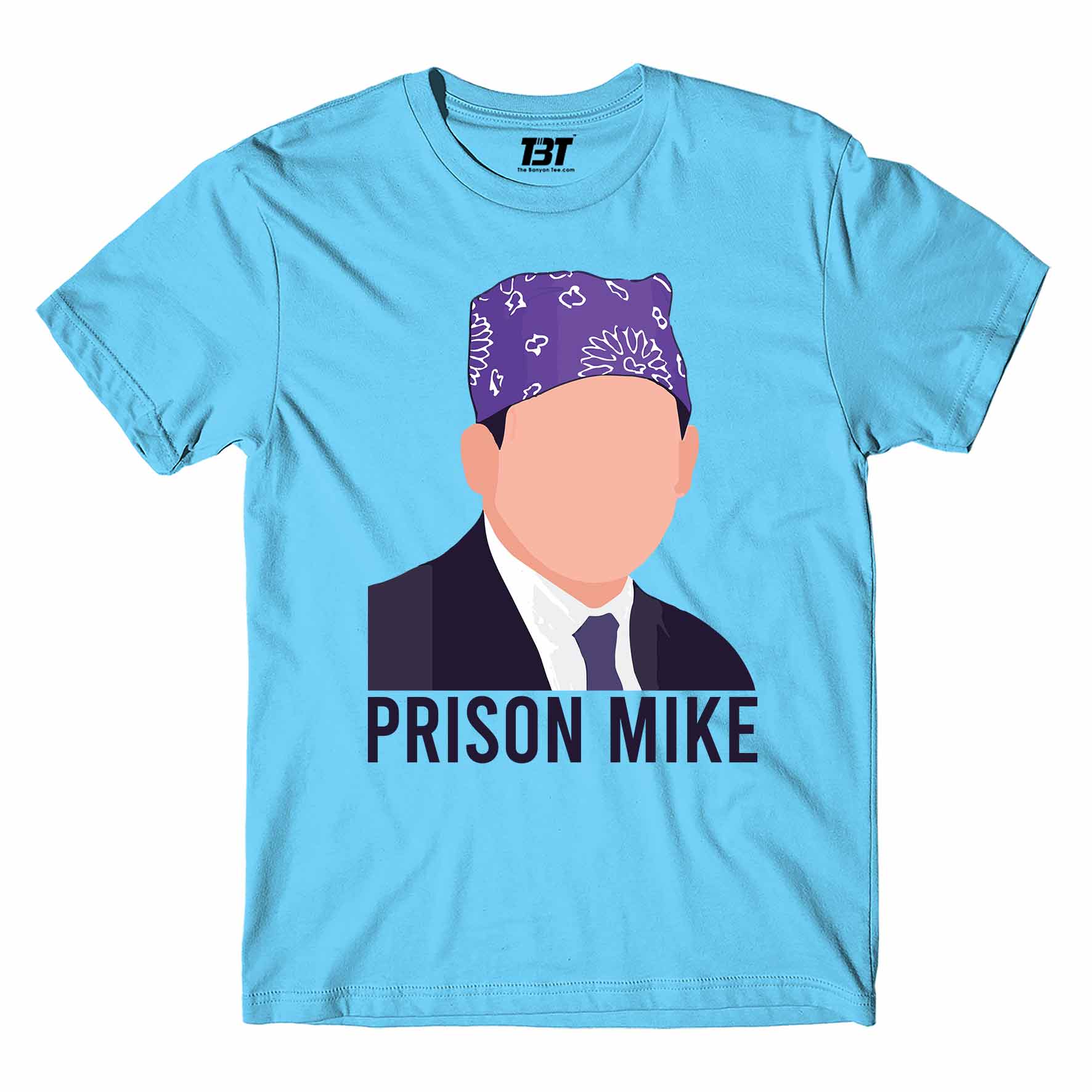 the office prison mike t-shirt tv & movies buy online india the banyan tee tbt men women girls boys unisex white - michael scott