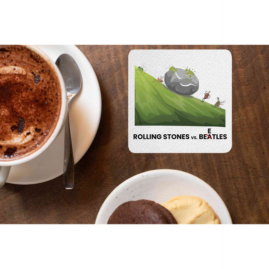 the rolling stones rolling stones vs. beetles coasters wooden table cups indian music band buy online india the banyan tee tbt men women girls boys unisex