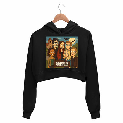 the vampire diaries welcome to mystic falls crop hoodie hooded sweatshirt upper winterwear tv & movies buy online india the banyan tee tbt men women girls boys unisex black 