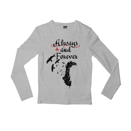 the vampire diaries always and forever full sleeves long sleeves tv & movies buy online india the banyan tee tbt men women girls boys unisex gray tvd stefan elena damon caroline katherine tyler bonnie