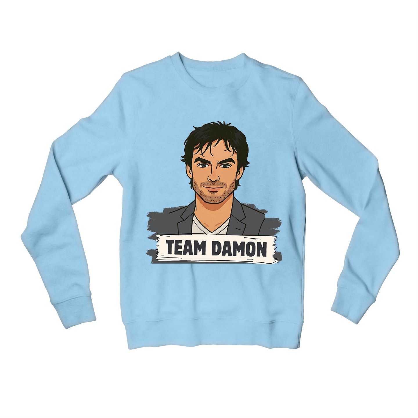 the vampire diaries damon sweatshirt upper winterwear tv & movies buy online india the banyan tee tbt men women girls boys unisex baby blue
